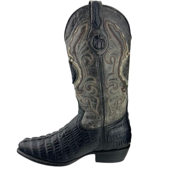 AGUILA REAL Mens (7.5) Black Alligator Leather Western Cowboy Boot Exotic Mexico - Picture 1 of 13